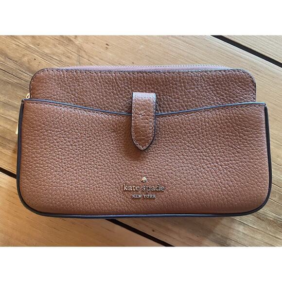 Kate Spade Sm Tab Crossbody purse/handbag. Leila.Pebbled Leather brown.NO STRAP! - Picture 1 of 7